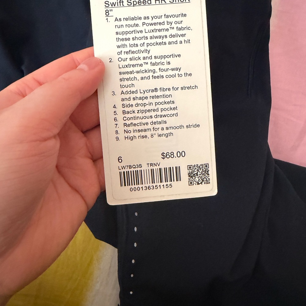 Lululemon Limited Edition Swift Speed High Rise Shorts 8 inches Size 6 Navy - Picture 12 of 12